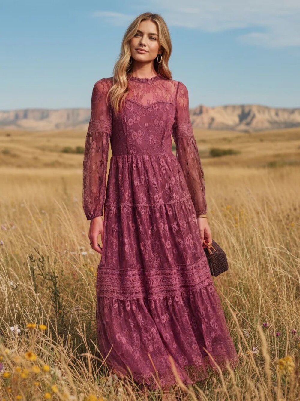 *NEW* Forte Prairie Lace Maxi Dress